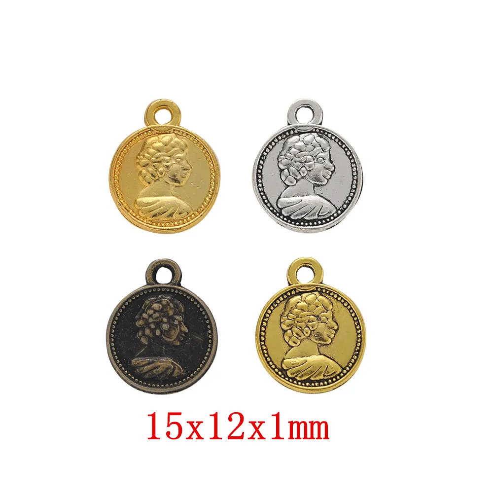 

90pcs round beauty head Craft Supplies Charms Pendants for DIY Crafting Jewelry Findings Making Accessory 1364