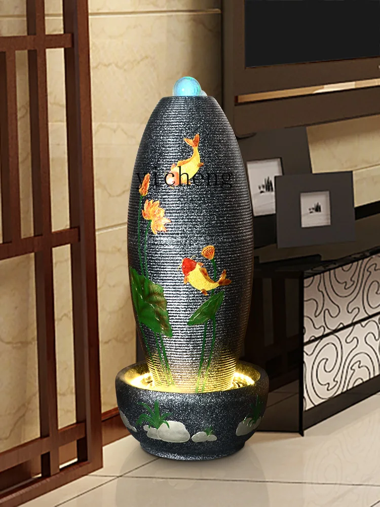 XL Geomancy Decoration Lucky Water Fountain Modern Simple Humidifying Courtyard