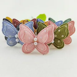 30 sztuk/partia 4*3.5CM dwuwarstwowa Dot Butterfly wyściełane aplikacje dla Craft ubrania akcesoria do szycia DIY akcesoria do włosów...