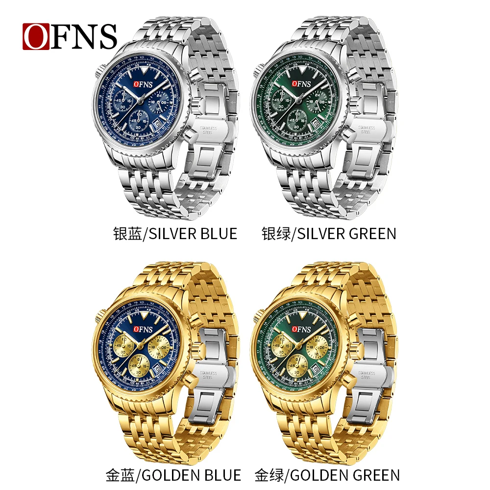 OFNS 5517 Top New Fashionable And Casual Men\'s Quartz Watch Style Steel Waterproof Six pin Calendar Luxury Business Men\'s Watch