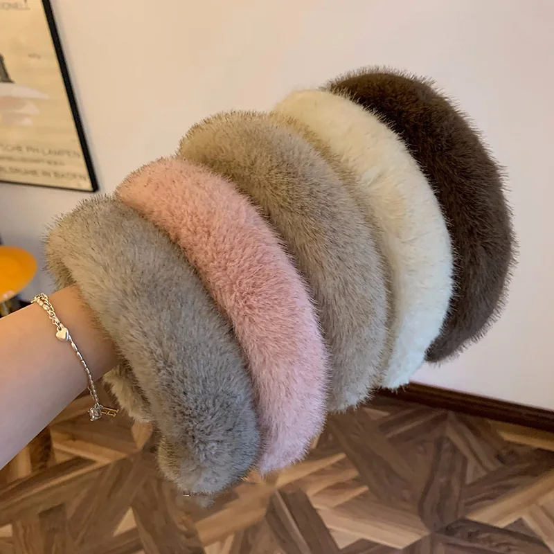 

Hair Band Adult Faux Fur Decorate Women Girls Casual None Headband Hair Accessories Girls Fashion