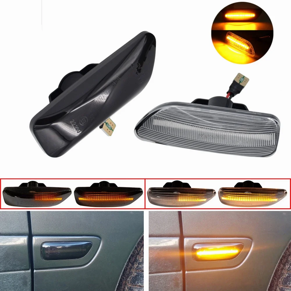 2PCS  LED Dynamic Side Marker Light For Volvo V70 S60 S80 XC70 XC90 2000 2001 2002 2003-2009 Turn Signal Indicator Lamp