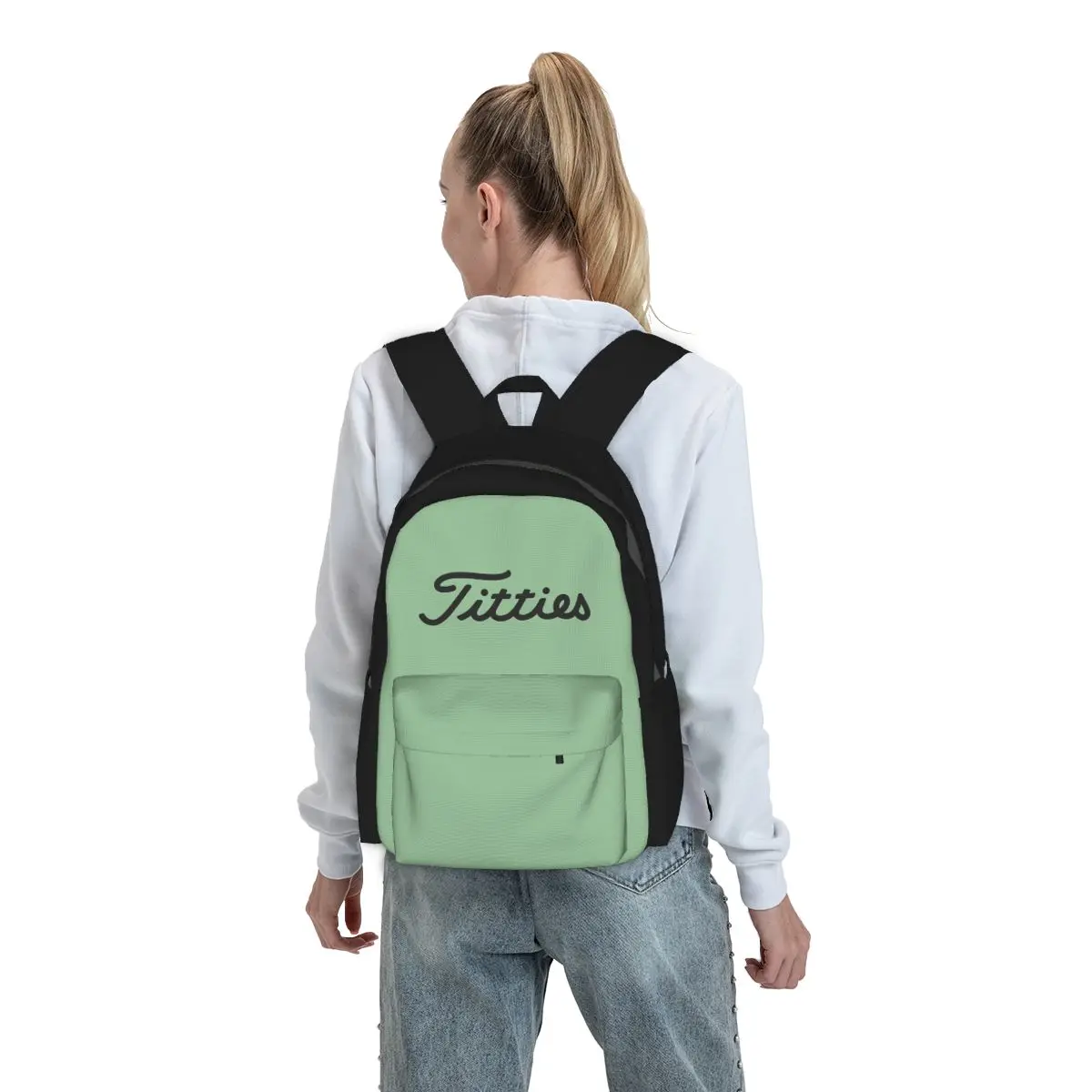 

Titties Golf Ball Backpack Student BookBag Kids School Bag Laptop Shoulder Bags for Men Women