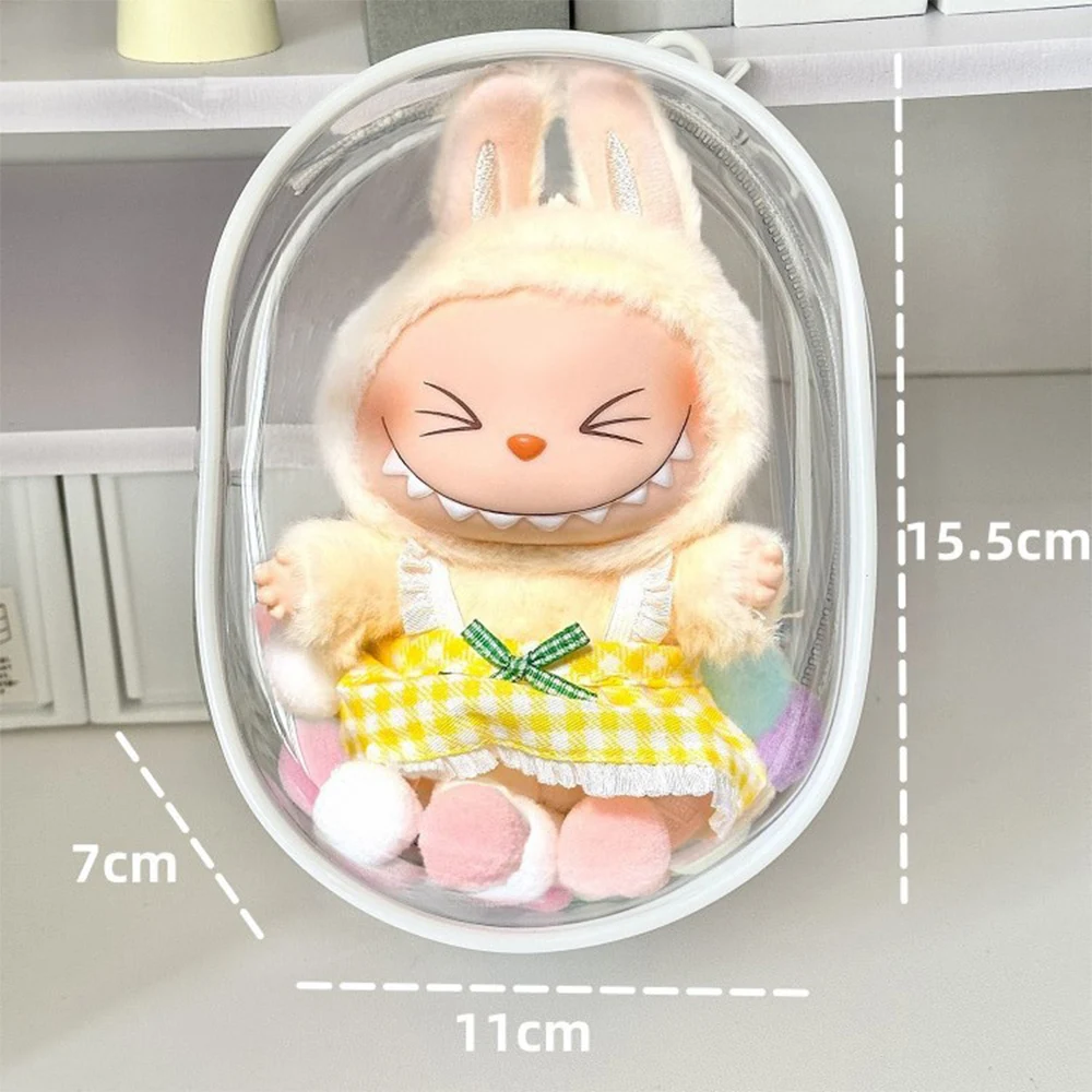 Plush Labubu Doll Transparent Protective Storage Plush Doll Display Bag PVC Material Storage Box Dustproof Display Bag