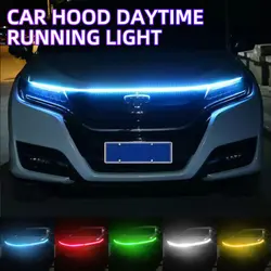 1.2M/1.5M/1.8M Car DRL Led Lights Strip For Hood Flexible Car Engine Cover Decoration Headlight Universal Daytime Running Lights