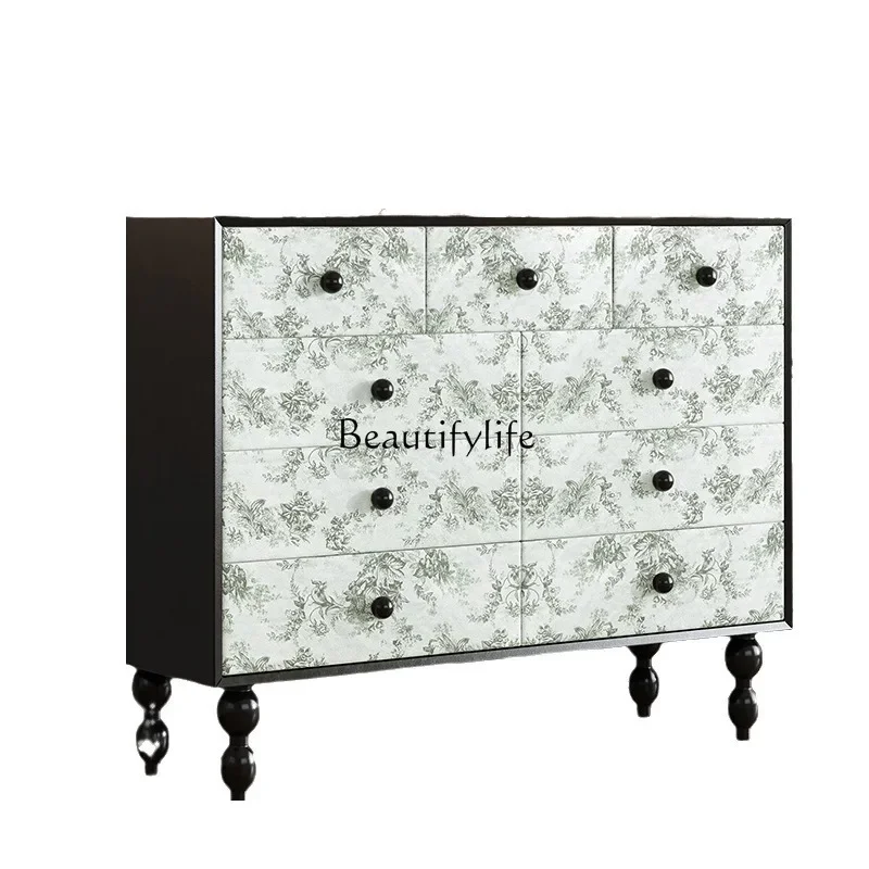 

ld 38Modern simple light luxury storage chest cabinet French retro solid wood TV cabinet