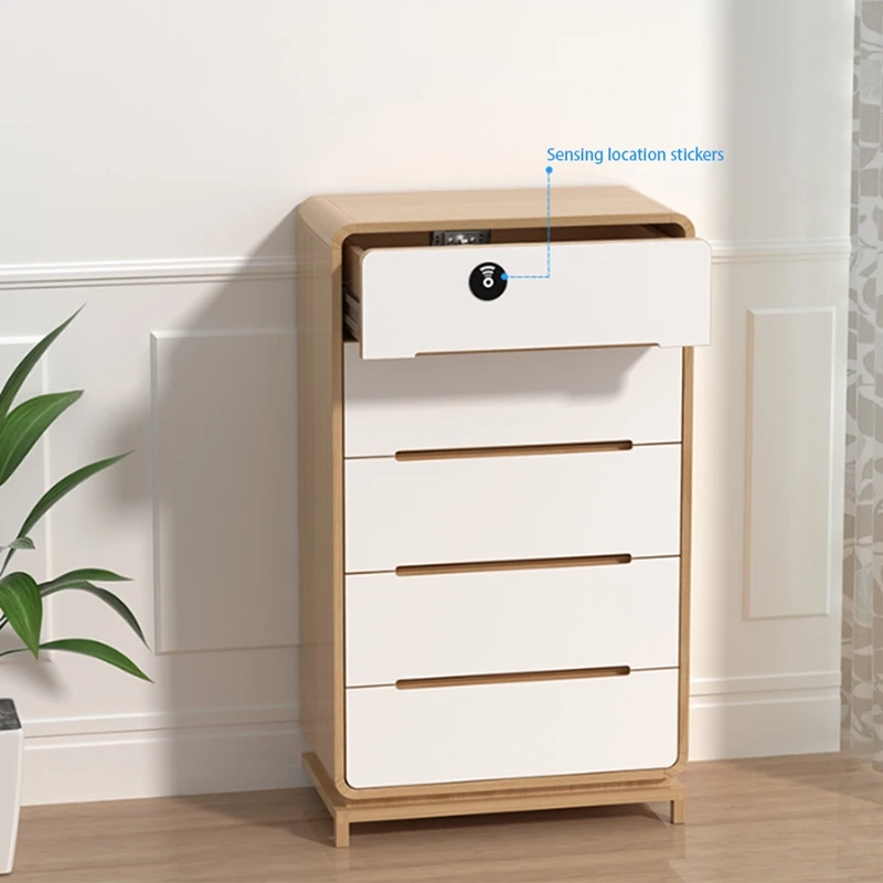 NFC قفل درج خالية من لكمة ، قفل إلكتروني أبيض ، ومناسبة لخزانة خزانة خشبية