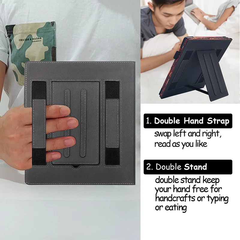 Case for 10.3'' Onyx Boox Note X3 e-Reader Cover with Auto Sleep/Wake & Double Hand Strap / Double Stand