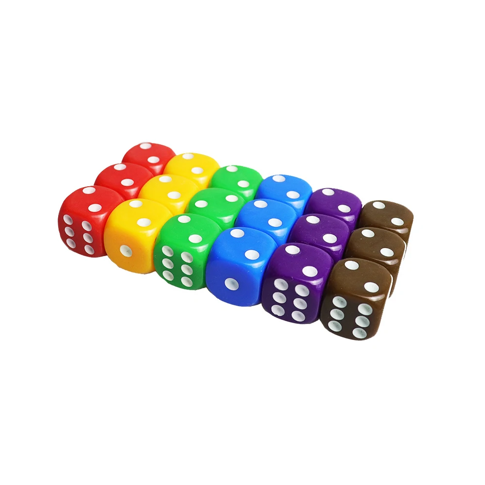 10pcs/pack New Acrylic Dots Dice 16mm Round Corner Multicolor Board Game Mahjong Accessories Cubes 1.6CM