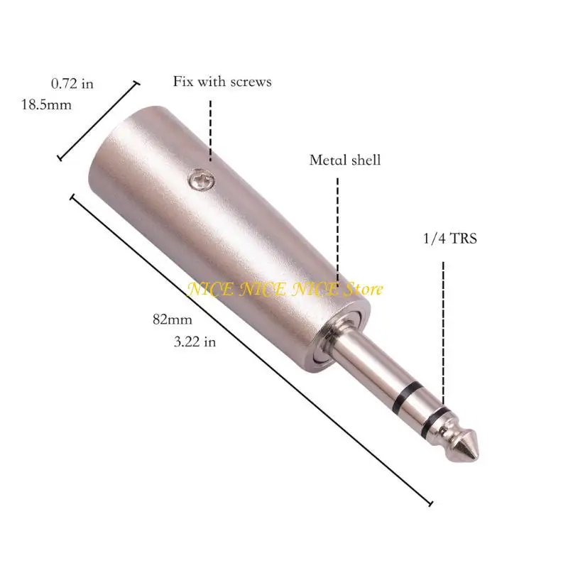 سدادات الذكور 6.35 مم إلى 3pin xlr موصل محول الميكروفون جاك ستيريو