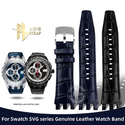 High Quality Cowhide Watch Band For Swatch SVG Series SVGK402 403 SVGK406 409 Genuine Leather Watch Strap Special Interface 22mm