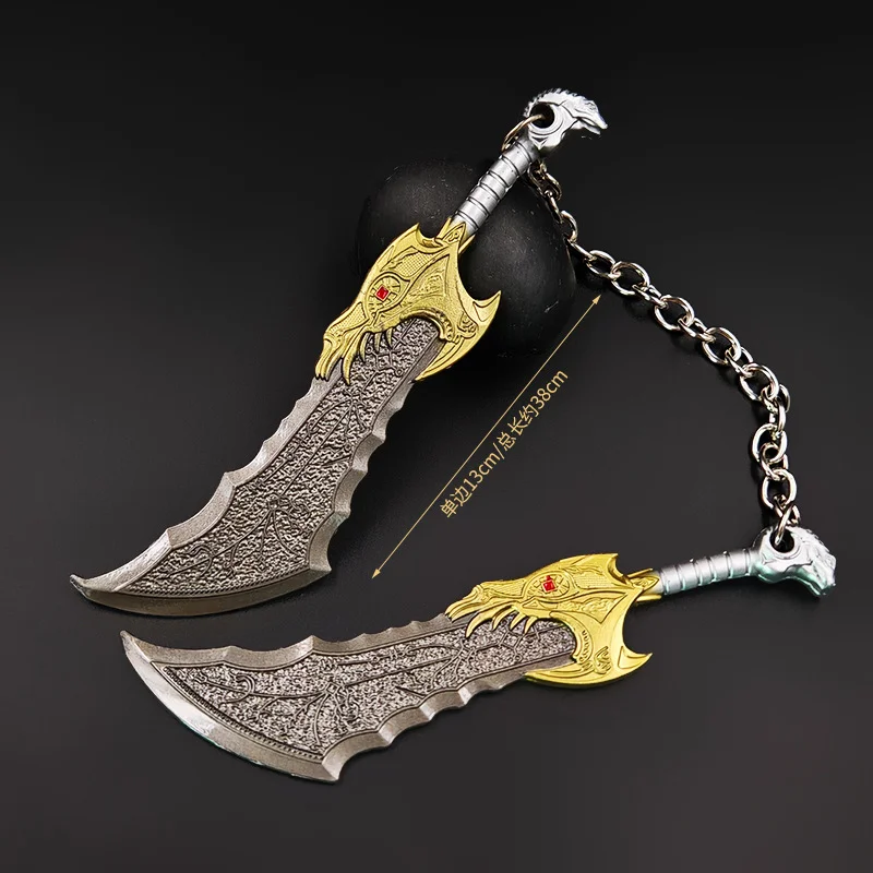 13cm God of War Game Peripherals Kratos Blade of Chaos Pairing Metal Model Alloy Ornament Toy Knife Sword Gifts Collections