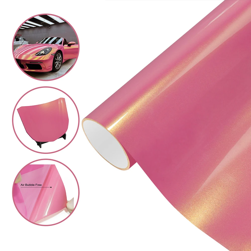 

Car Vinyl Wrap Film Glossy Diamond Gold Pink Sticker Decal Auto Tuning Color Change Wrap Multiple Sizes Available Accessories