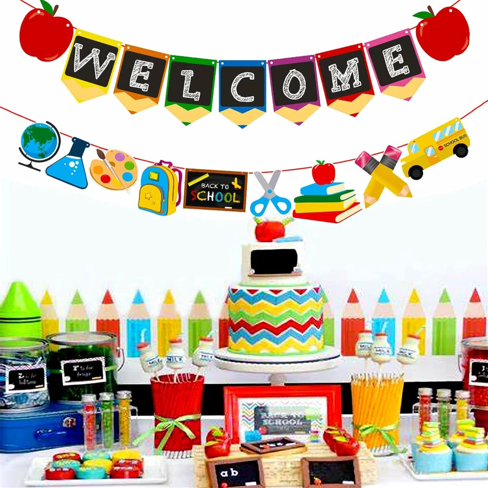 

Back To School Classroom Decorations Pom Banner Hanging Banners Flag Party Flower Flag Back To School Gift