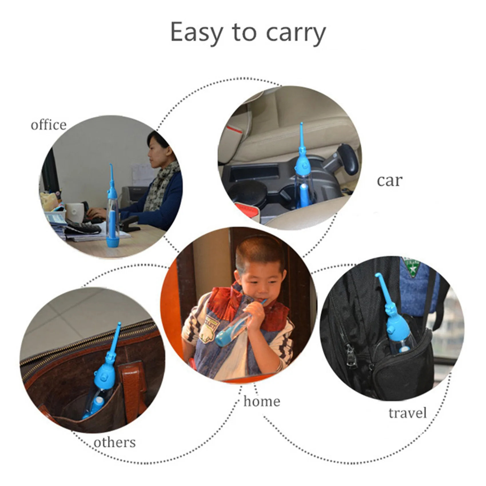 B83B-2X New Portable Oral Irrigator Clean The Mouth Wash Your Tooth Water Irrigation Manual Water Flosser ABS
