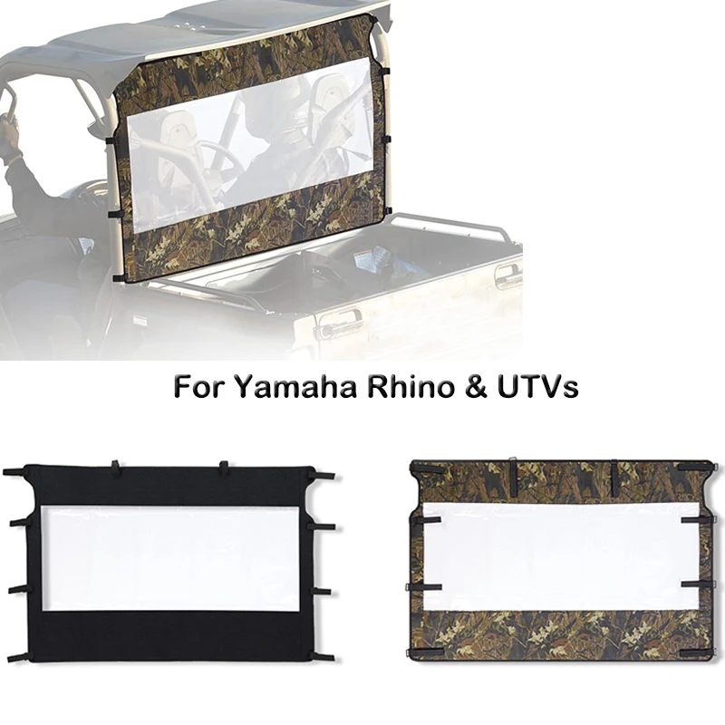 Soft Rear Windshield For Yamaha Rhino & UTVs Dustproof Design With Ultra-Clear PVC Window For Rhino 450/660/700 Massimo Polaris