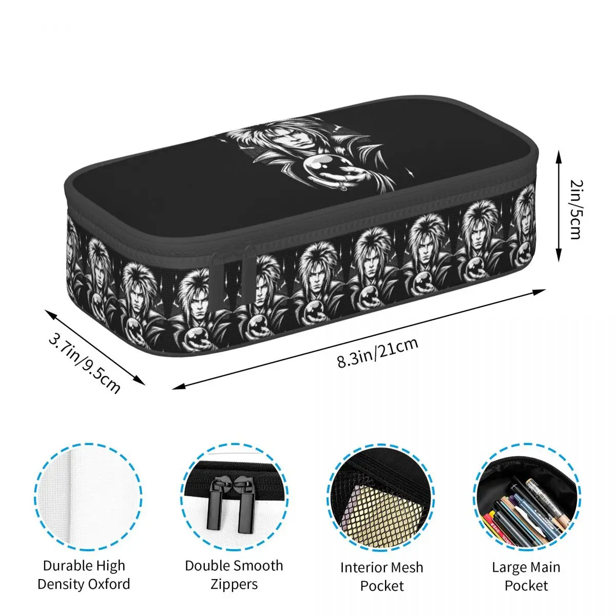 

Jareth The Goblin King Labyrinth- It's Only Forever Pencil Cases for Students Pen Box Pencil Bag Pencil Pouch Pen Holder