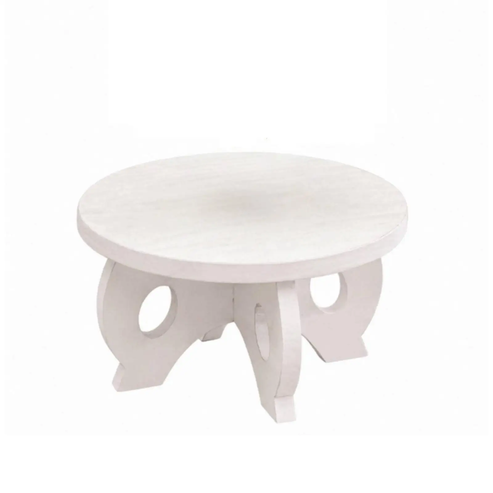 Stable Wooden Plant Stand Low-Height Round Plant Riser Removable Wooden Display