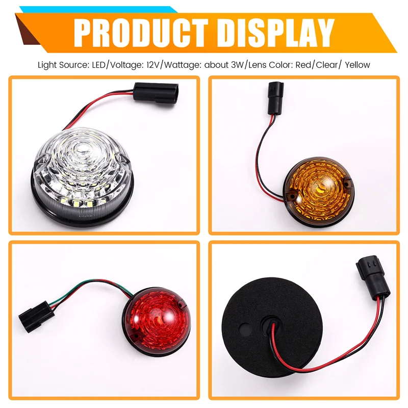 A02Q-LED أضواء خلفية المؤشر الأمامي والخلفي بدوره مصباح إشارة الجانب ماركر طقم مصابيح لاند روفر المدافع 90 / 110 1990-2016 #3