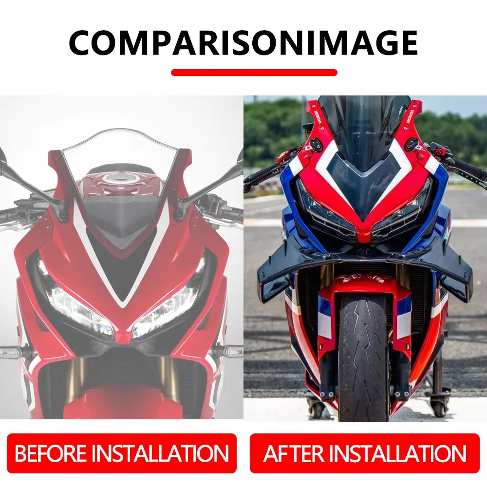 New Motorcycle Accessories Port Downforce Naked Front Spoilers Aerodynamic Wing Fairing For CBR650R cbr 650 r 2024-2025 - view 6