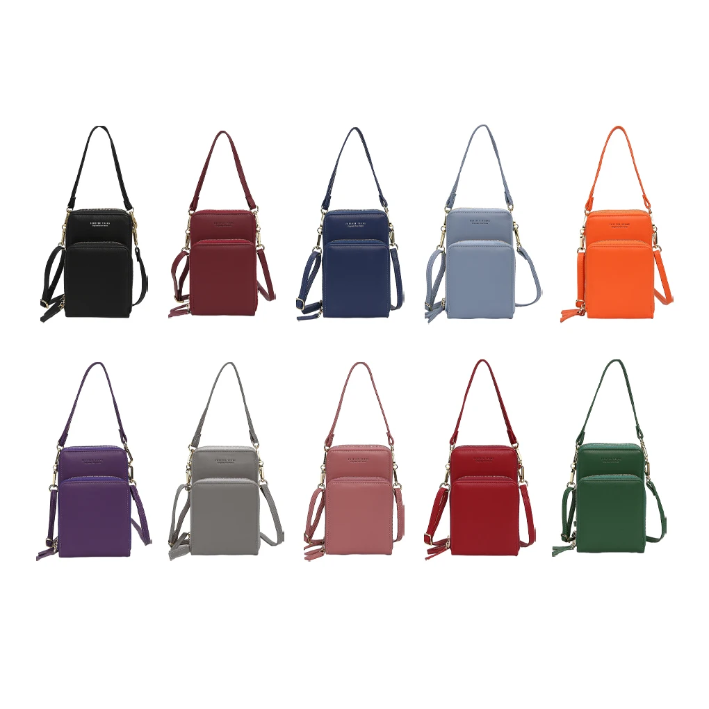 Mini bolsa crossbody para celular feminina, ombro único, bolsa macia, posição multi-cartão, bolsa de cartão, chaveiro caso bolsas, moda