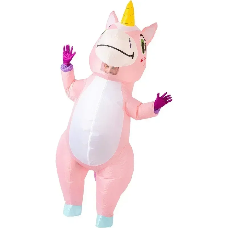 Cute Inflatable Unicorn Costume for Adult Funny Costumes for Men Women Blow Up Costume for Halloween Christmas Party Cosplay