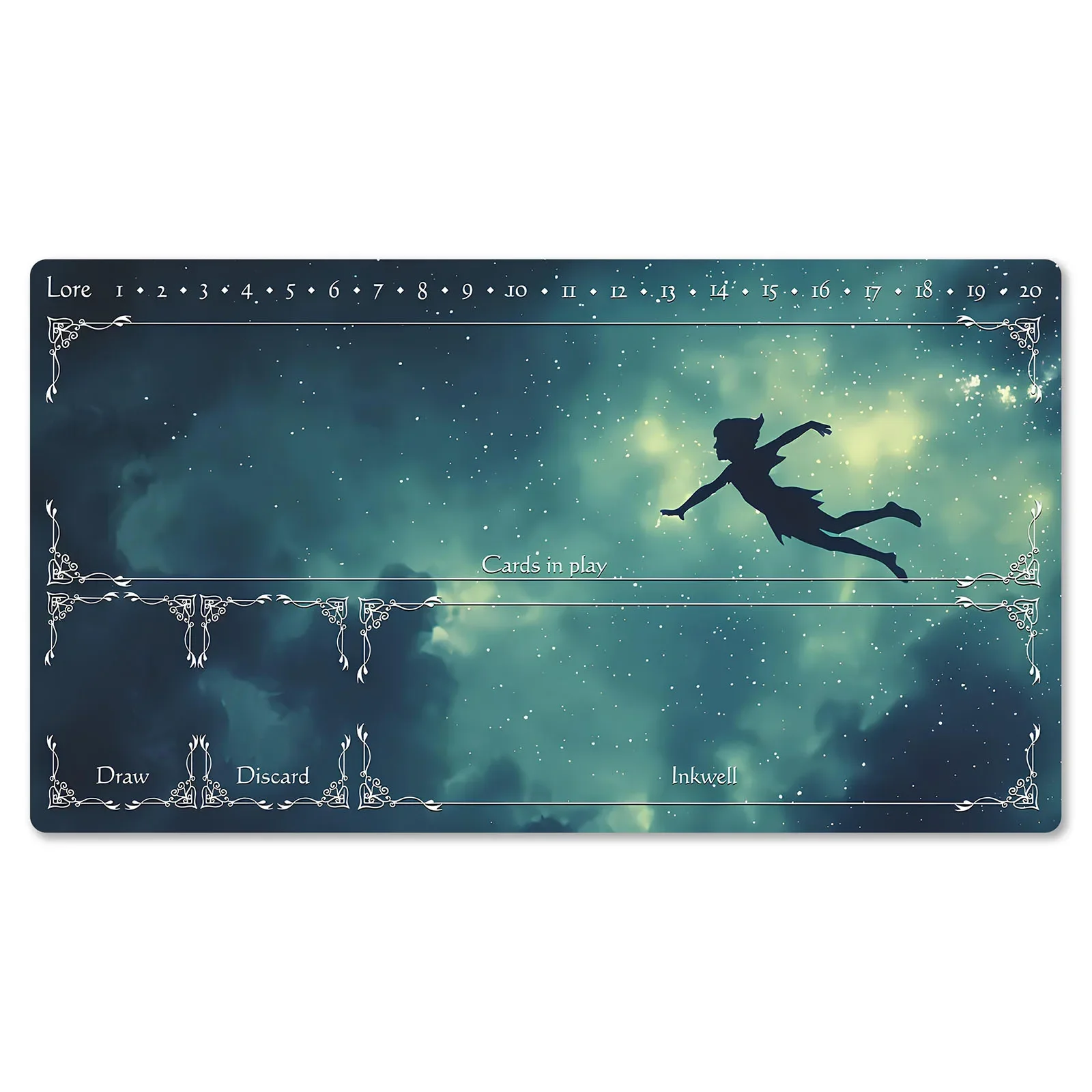 Lorcana Playmat with zone 60*35cm Unofficial Lorcana Playmat Non-Slip Rubber Playmat and Mouse pad