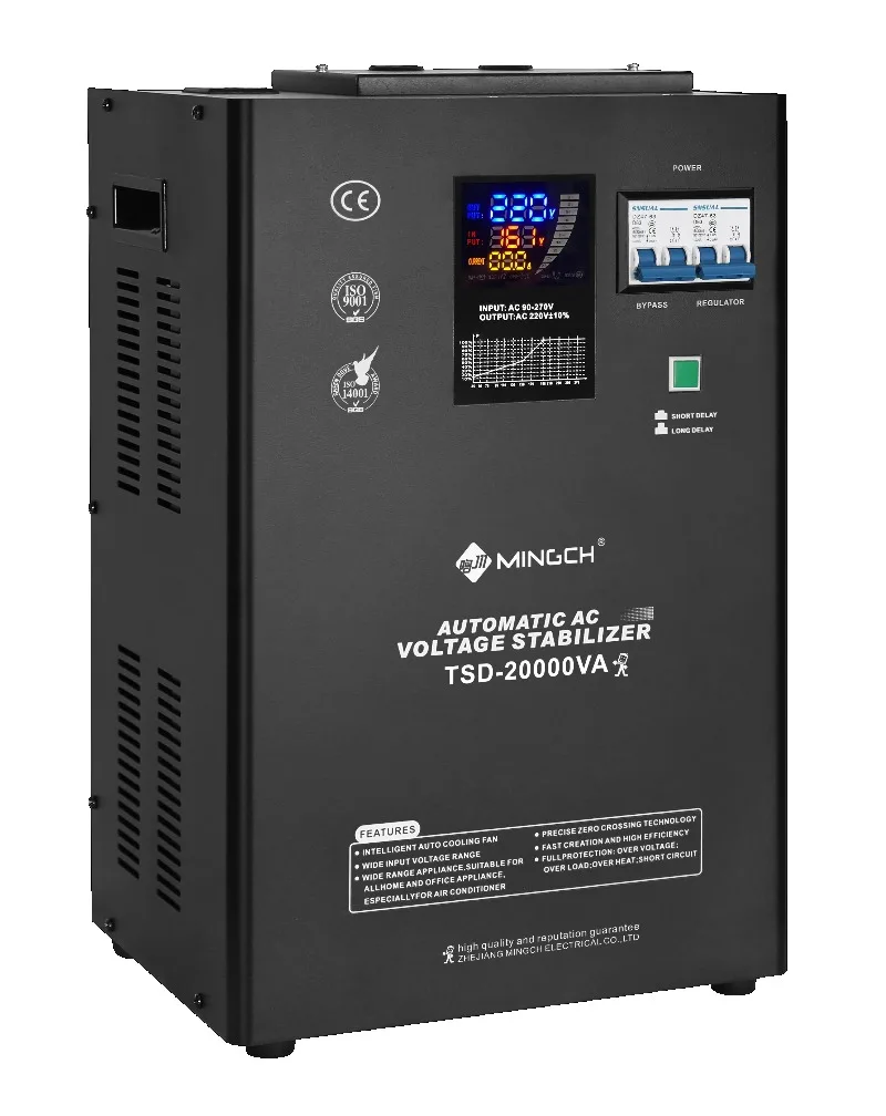 Ac Single Phase 20kva 30kva Power  220v 240v Wall Mounted Avr Automatic Voltage Stabilizers