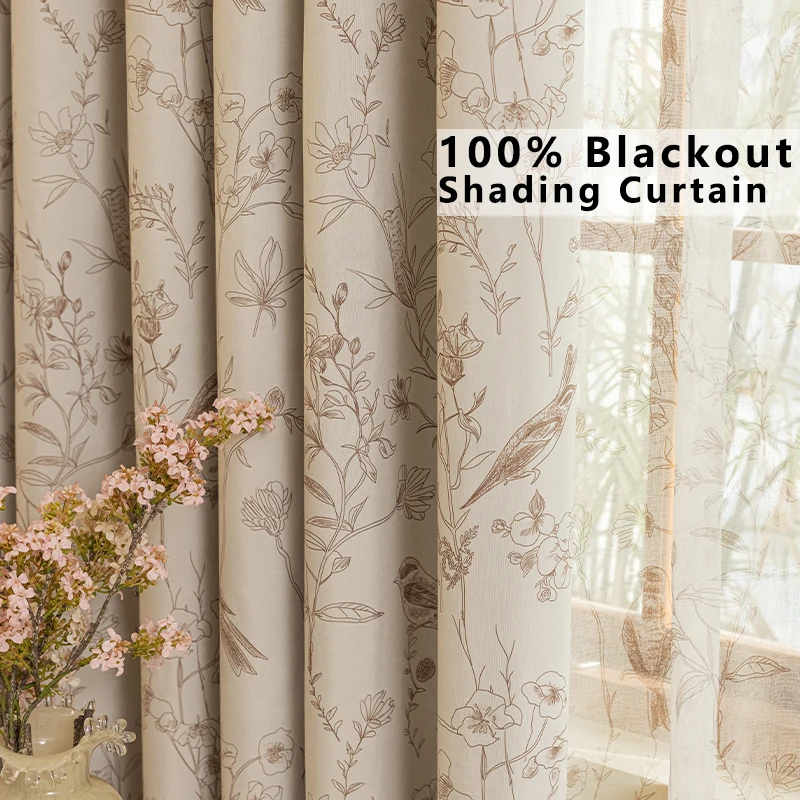 100% Blackout Printed Curtains 1 Panel with Grommet Top for Privacy and Sunlight Blockage Home Decor Curtains for Living Room