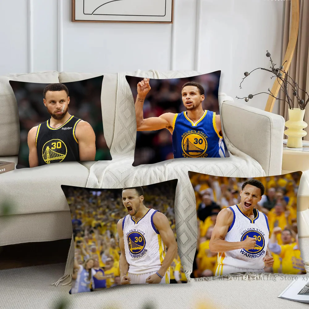 Basketball Star Pillow Case Fashion Square S-Stephen Curry Pillowcase Bedroom Sofa Room Ins Decoration Leisure Cushion Cover