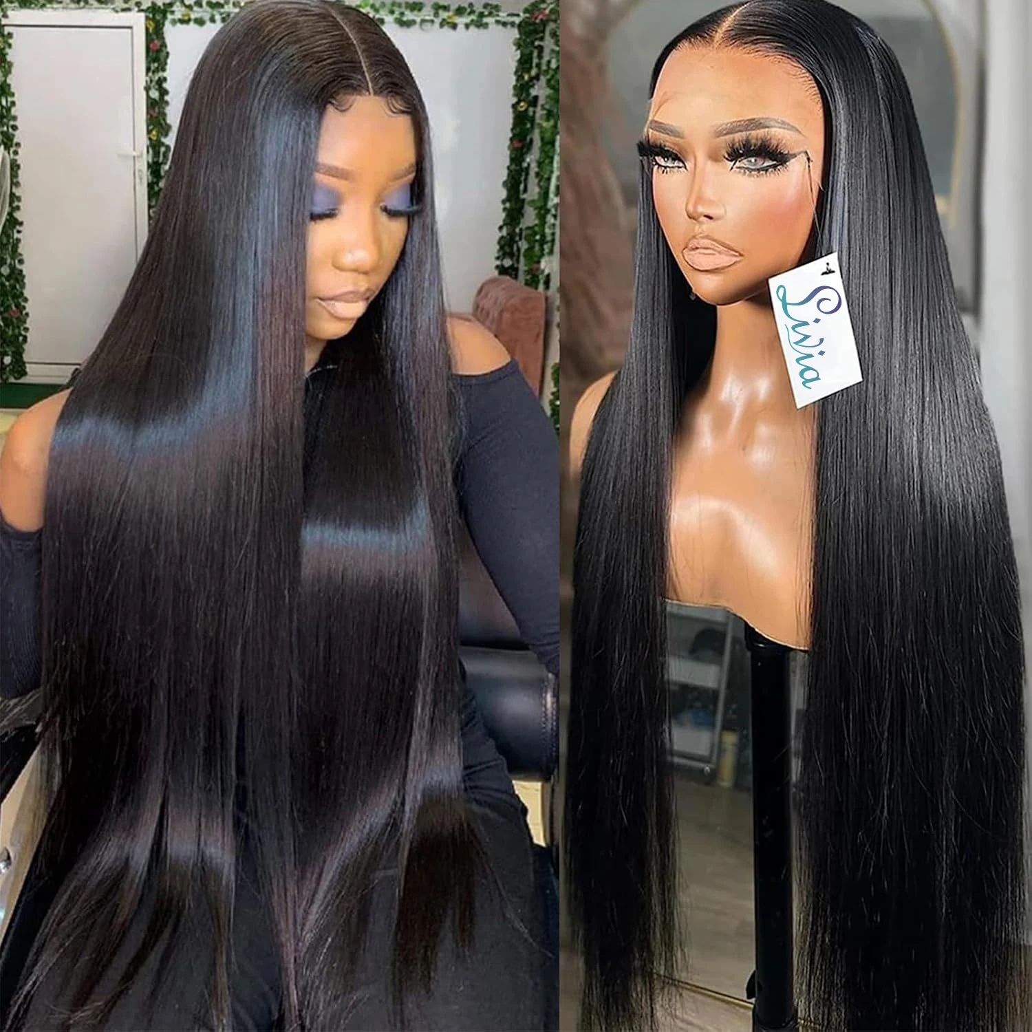 13x4 Straight Wigs Human Hair Brazilian Hair Transparent Lace Front Human Hair Wig Pre Plucked HD Lace Frontal Wig 200% Density