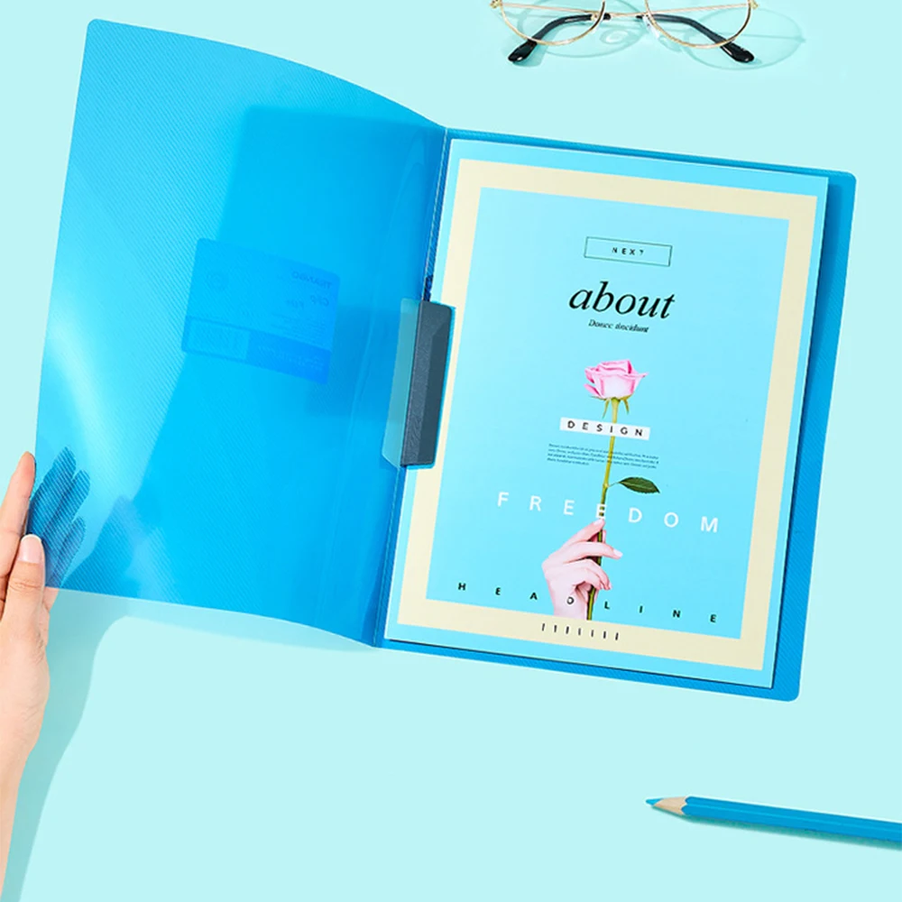 

Вращающаяся папка для тестовой бумаги формата А4, прозрачная папка для отчетов ярких цветов, подходит для офисов и школ