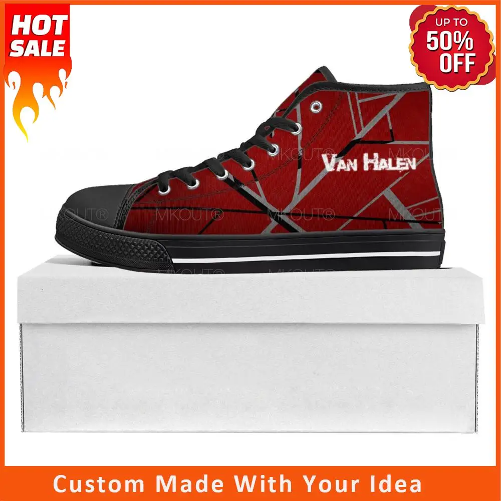 EVH 5150 Stripe Heavy Metal Rock Band High Top High Quality Sneakers Mens Womens Teenager Canvas Sneaker Couple Shoe Custom Shoe