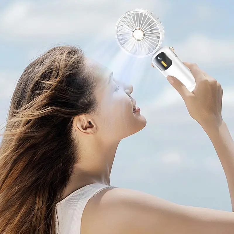 High Speed Hand Fan LCD Display Pocket Portable Personal Fan 10000mAh Rechargeable Powerful Quiet Air Circulation For Women Men