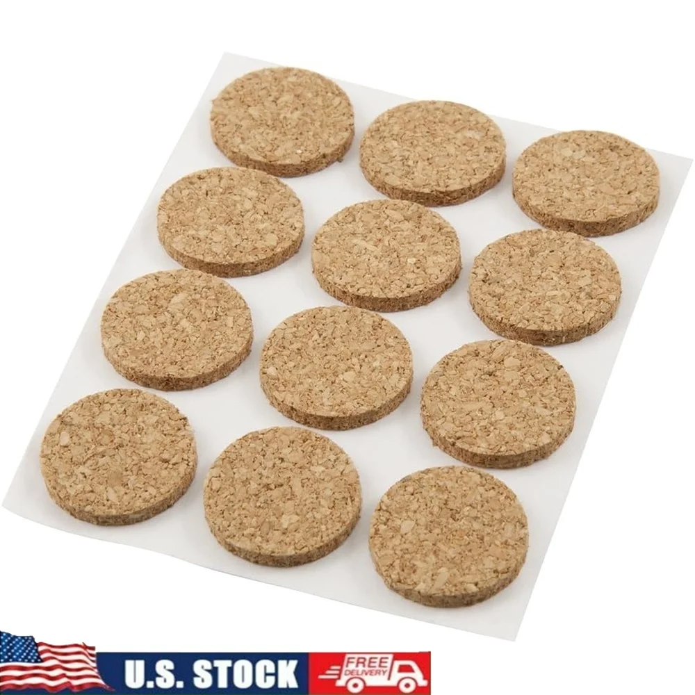 

Self Stick Cork Disks 12 Piece Set 9/16 Inch Round Protect Furniture Surfaces Peel and Stick Decor Items