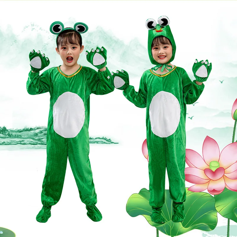 

Children's frog performance costumes,animal costumes,little tadpole jumping frog costumes,little frog dance performance costumes
