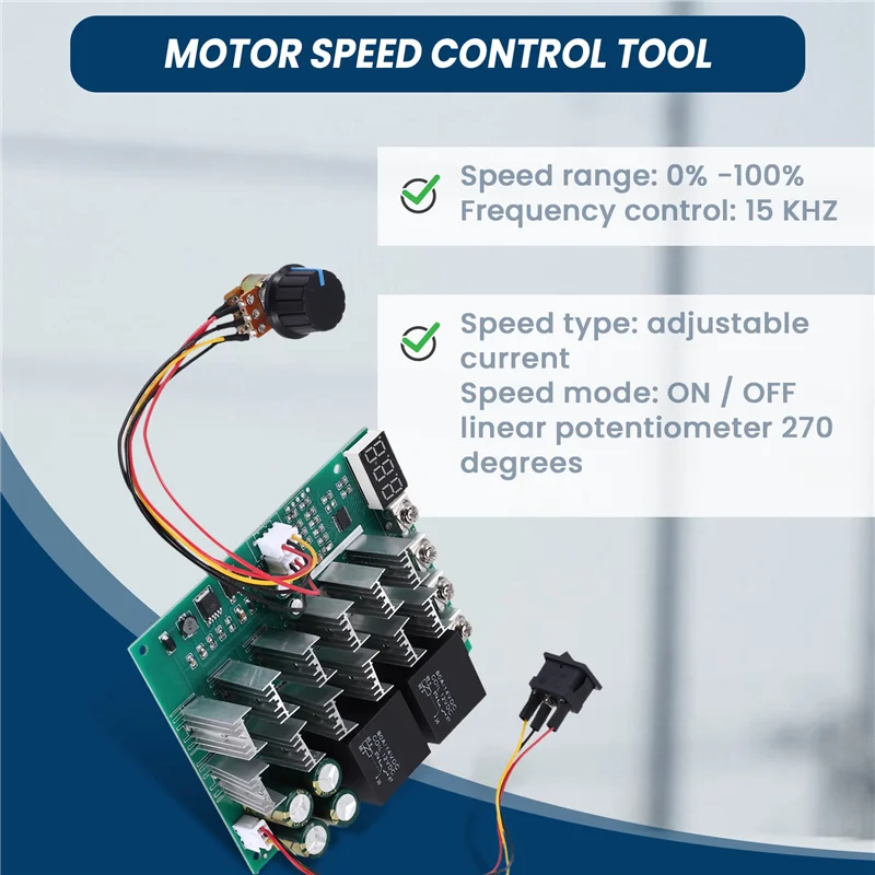 DC 10-55V 12V 24V 36V 48V 55V 100A Motor Speed Controller PWM HHO RC Reverse Control Switch With LED Display-ELEC