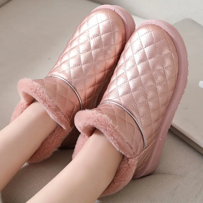 Flat Round Toe Women's Snow Boots Waterproof Ladies Shoes on Promotion 2025 New in Ankle Winter Novelty Y2k Hot Footwear Sale