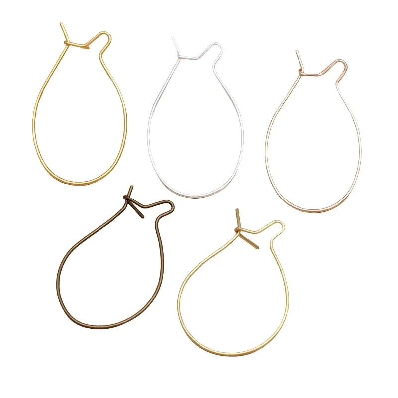 BoYuTe (100 Pieces/Lot) Metal Brass 32MM Egg Shaped Ear Hook DIY Earring Accessories Handmade Materials