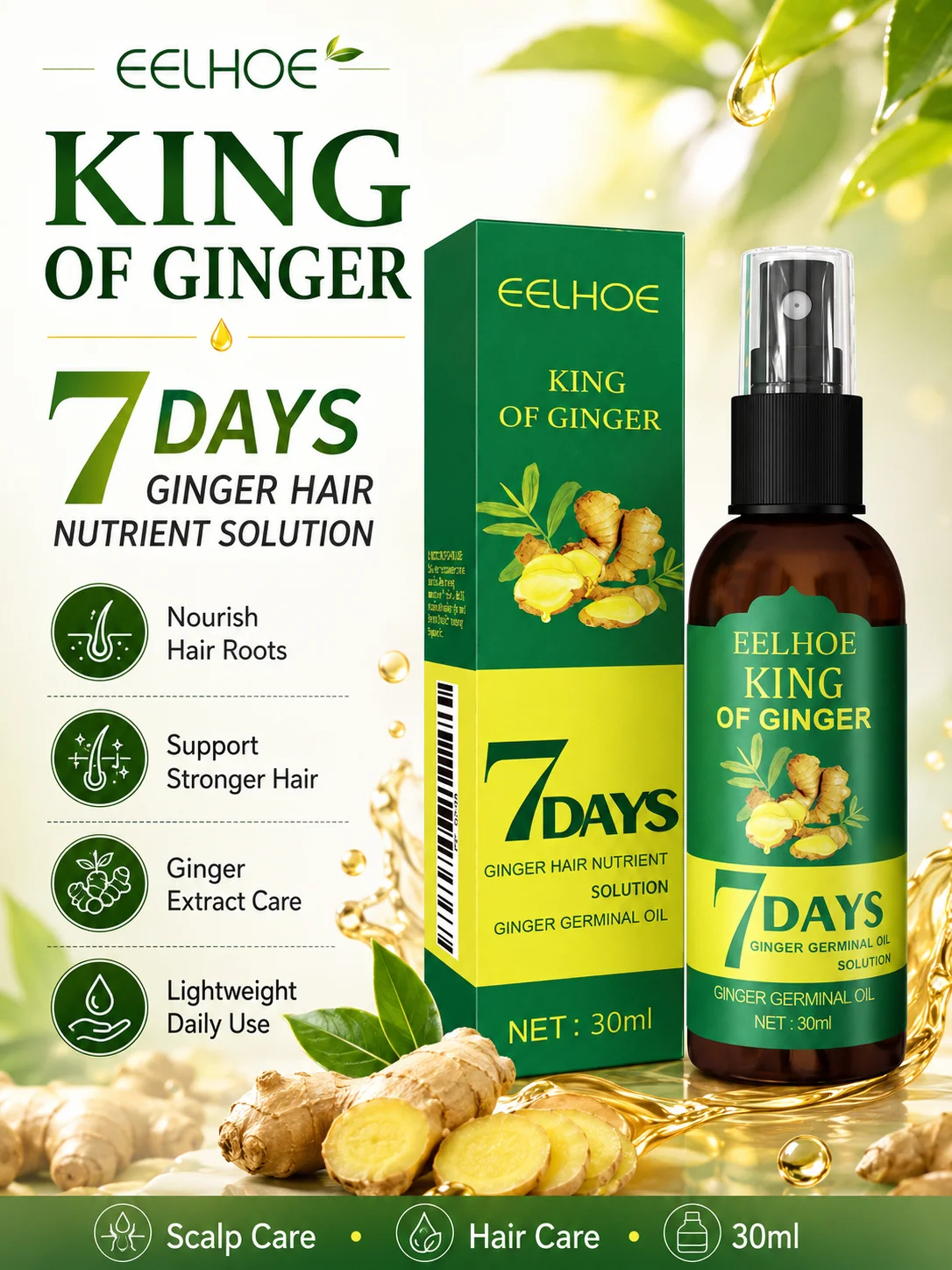 2026New Ginger Hair Growth Spr - огляд і ціна Hair Care Natural Ingredients