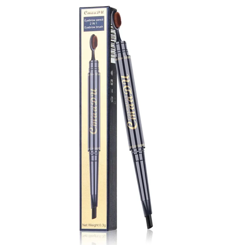 Wasserdichter Augenbrauenstift, 2-in-1, langlebig, natürliches Make-up, lichtbeständiger Stift, schweißfest, mit Zahnbürstenkopf, Bürste