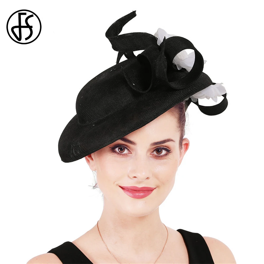 

FS Horse Racing Festival Hats For Women With Flowers Cocktail Tea Party Cap Ladies Fascinators Elegant Church Fashion Headwear