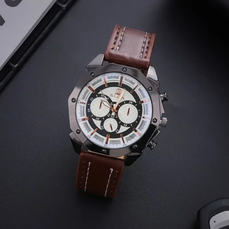 Fashion Casual Men Casual Watch Automatic Date Leather Belt High Quality Fashion Waterproof Casual Men Watch for Outdoor