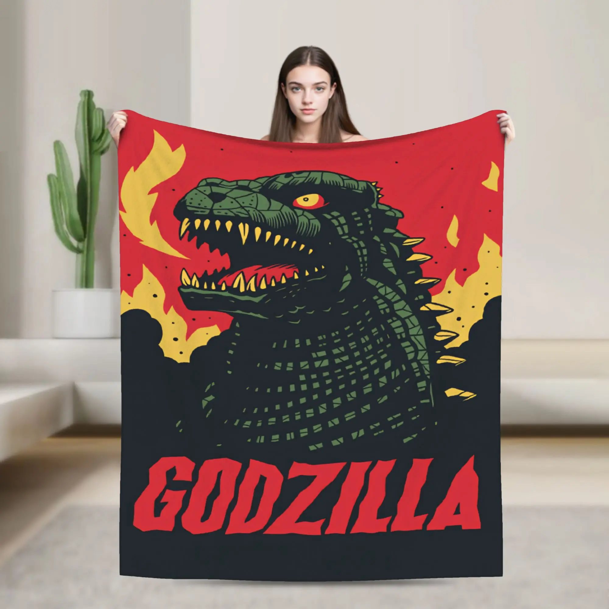 G-Godzillas  Flannel Blanket  Soft Durable Throw Blanket for Outdoor Travel Funny Bedspread Sofa Bed Cover