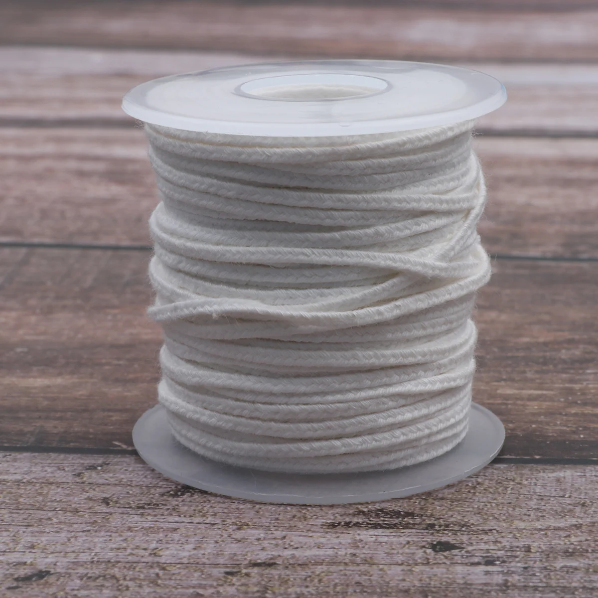 1 Roll 61 Meter Pre Waxed Wicks Making Material DIY Cotton 18 Strands Braided Wick Spool for DIY (White)