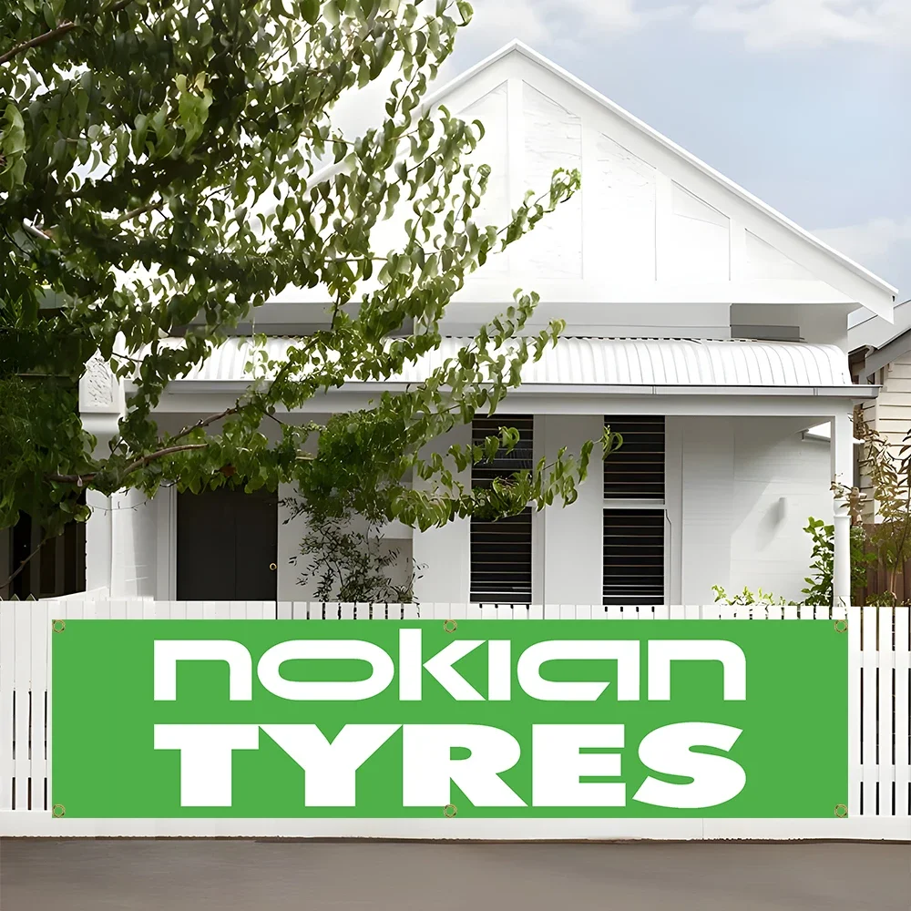 60x240cm Auto Parts Nokians Tires Banner Flag Polyester Printed Garage or Outdoor Decoration Tapestry