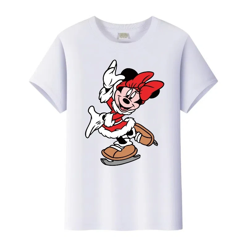 

Cute Disney Mickey Mouse Minnie Graphic Clothes Kids t-shirt Streetwear Family Tees Girl Blouses Tops Women Short Sleeves Tshirt