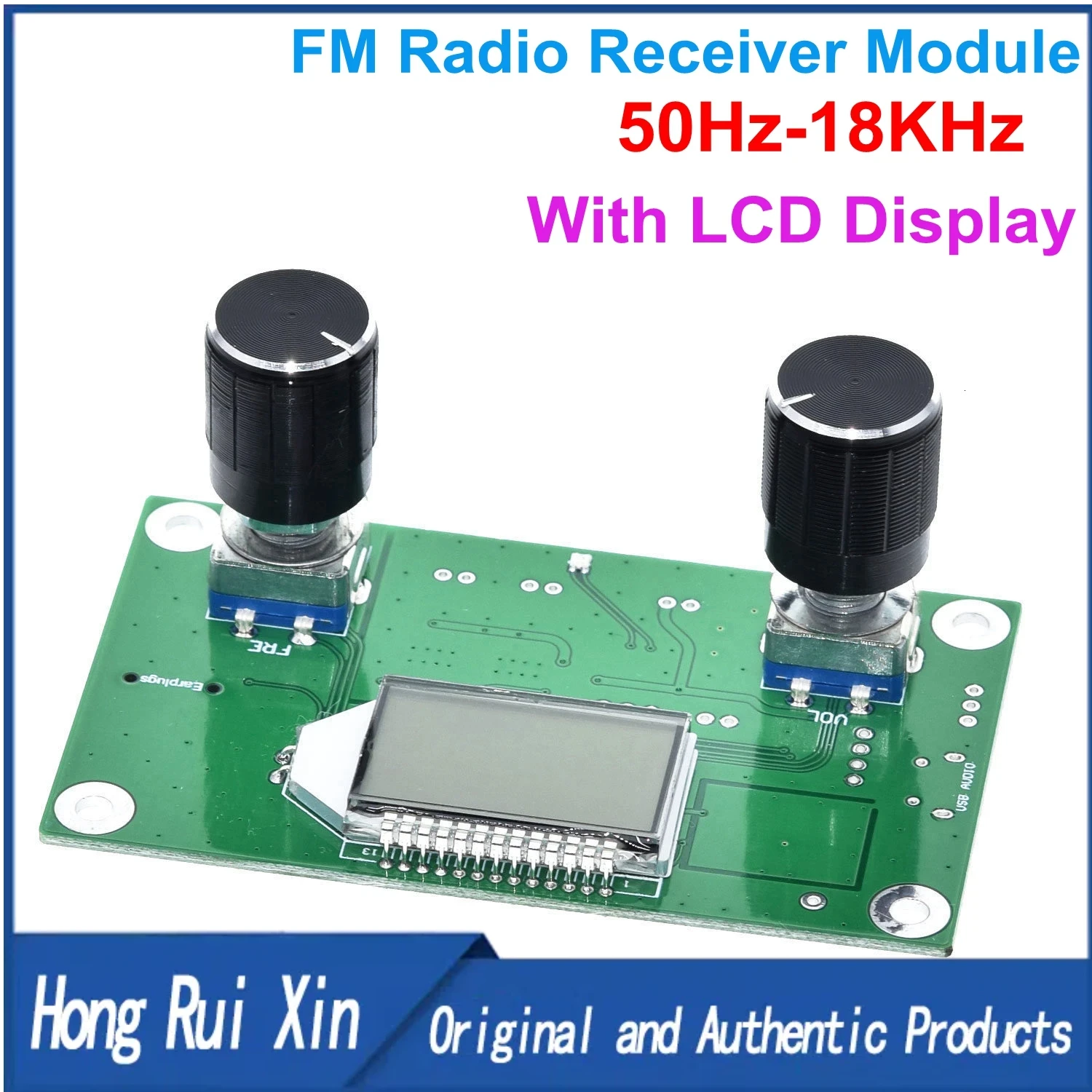 FM Radio Receiver Module Frequency Modulation Stereo Receiving PCB Circuit Board With Silencing LCD Display 3-5V LCD Module