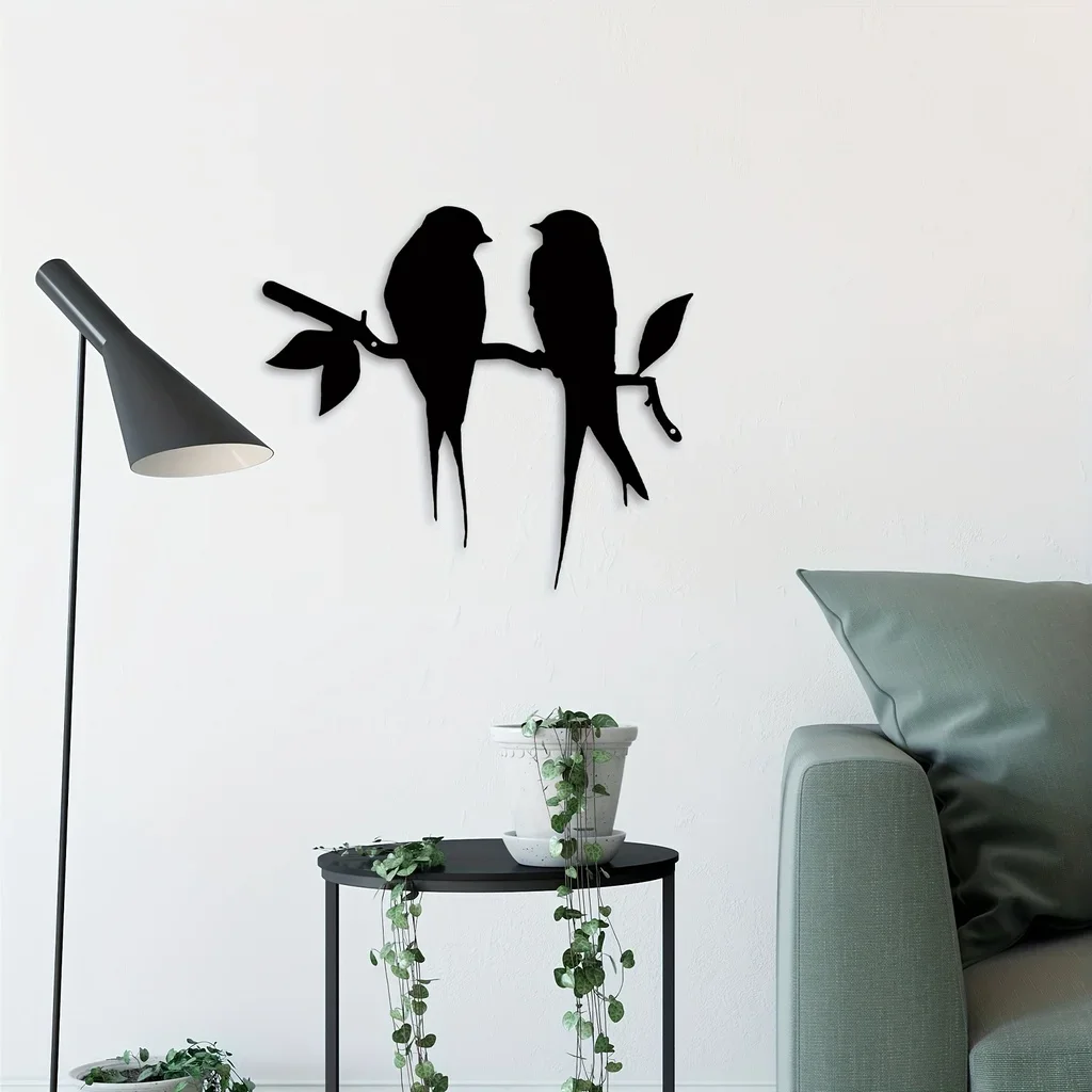 1pc Bird Branch Metal Wall Hanging Art Decorative Ornament Dorm, Restaurant, Bedroom, Home Decor Wall Decor Metal Wall Hanging
