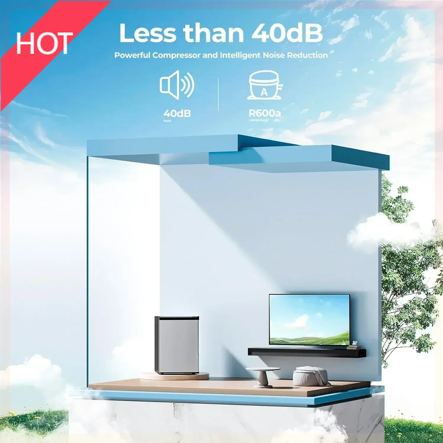 

(XMSJ)3.0 Cu.ft Upright Freezer, Small Mini Freezer with Adjustable Thermostat, Removable Shelves, Reversible Single Door, for B